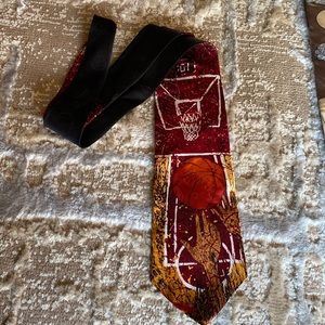Evan-Picone Sport Men's Neck Tie Basketball Theme Black orange Red Sport .
